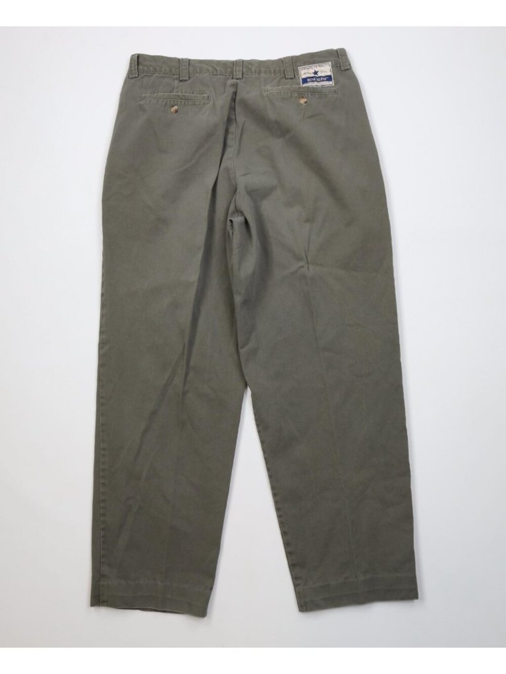 Vtg 90s Streetwear Mens 34x29 Faded Relaxed Fit Pleated Chino Pants Green Cotton - Picture 9 of 13